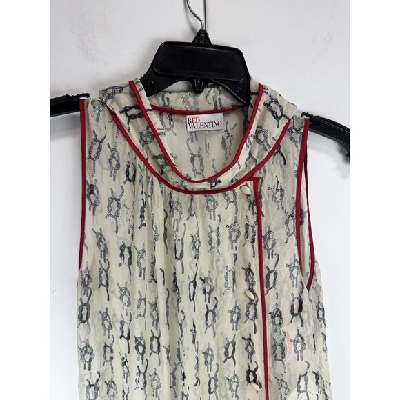 RED VALENTINO $995 100% Silk Jumpsuit Neutrals Size 46 - Picture 3 of 11